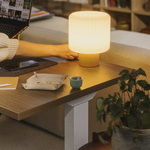 Perk Height-Adjustable Desk in lifestyle shot