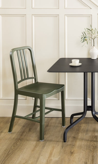 111 Navy Chair in lifestyle shot