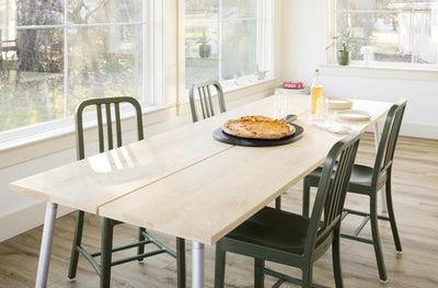 111 Navy Chair in lifestyle shot