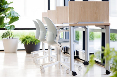 Maari Chair 5-Star Base with Upholstered Seat in lifestyle shot