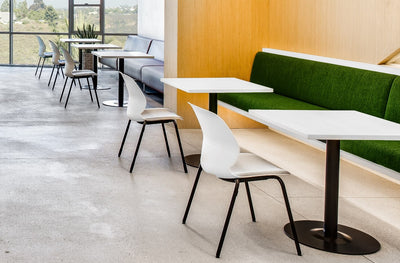 Maari Chair 4-Leg Base with Upholstered Seat in lifestyle shot