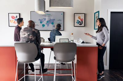 Maari Stool with Sled Base in lifestyle shot