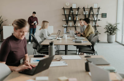 Jive Bridge Base Conference Table in lifestyle shot