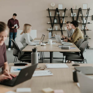 Jive Bridge Base Conference Table in lifestyle shot