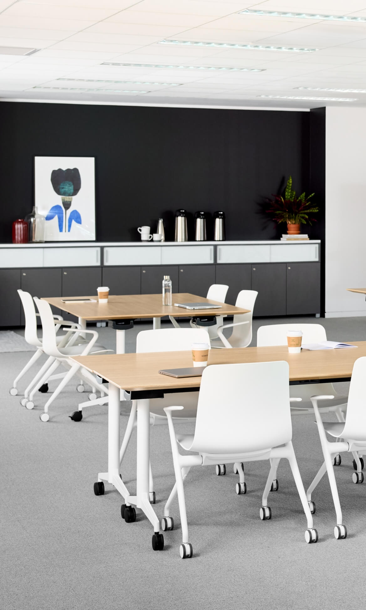 Jive T-Base Flip Table in lifestyle shot