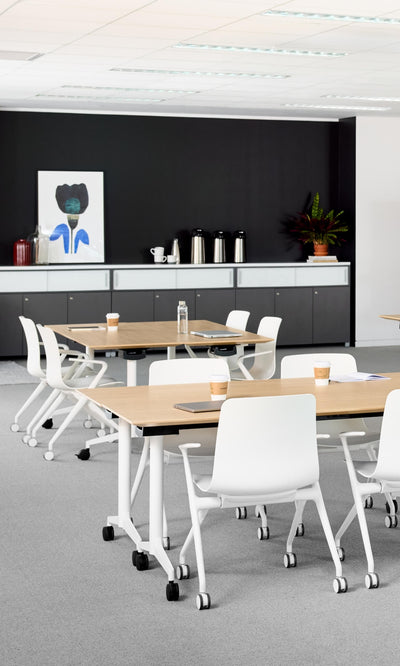 Jive T-Base Flip Table in lifestyle shot