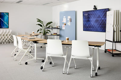 Jive T-Base Flip Table in lifestyle shot