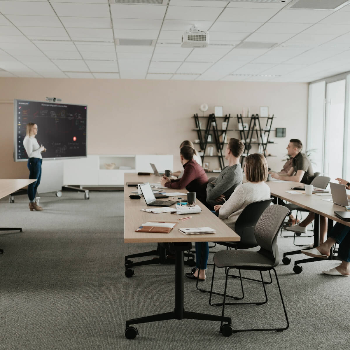 Jive T-Base Flip Table in lifestyle shot