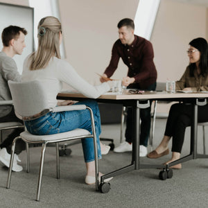 Jive T-Base Flip Table in lifestyle shot