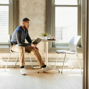 Maari Upholstered Chair with 4-Leg Base in lifestyle shot