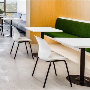 Maari Chair 4-Leg Base with Upholstered Seat in lifestyle shot