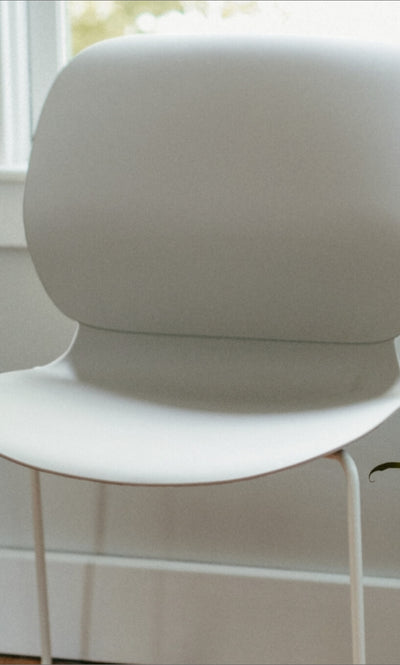 Maari Upholstered Chair with Sled Base in lifestyle shot