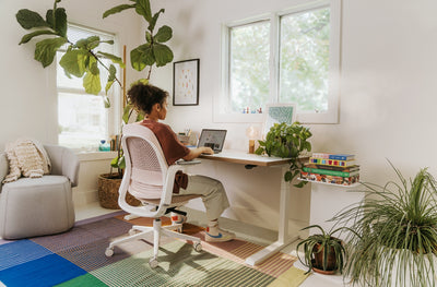 Upside Sit-to-Stand Desk in lifestyle shot