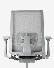 A Very office chair in the color steel is displayed against a white background.
