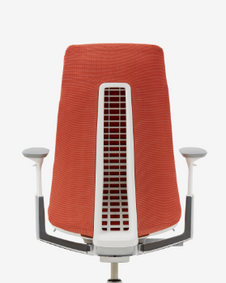A Fern office chair in the color ember is displayed against a white background.