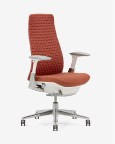 A Fern office chair in the color ember is displayed against a white background.