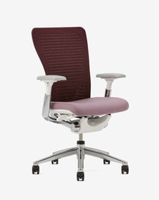 A Zody office chair in the color rosewood is displayed against a white background.