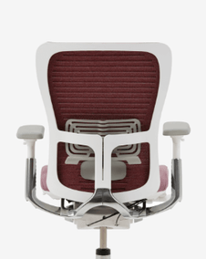 A Zody office chair in the color rosewood is displayed against a white background.