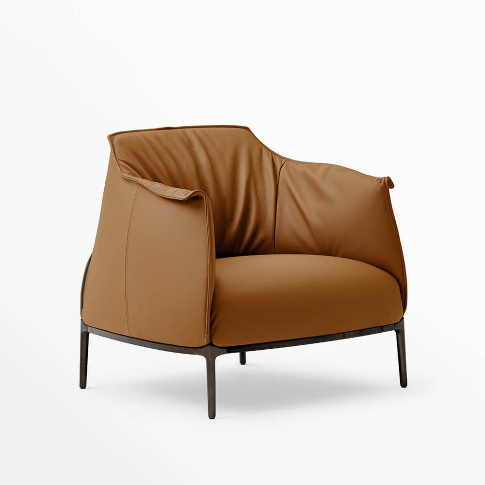 Archibald Modern Leather Lounge Chair – Stylish Office & Lobby