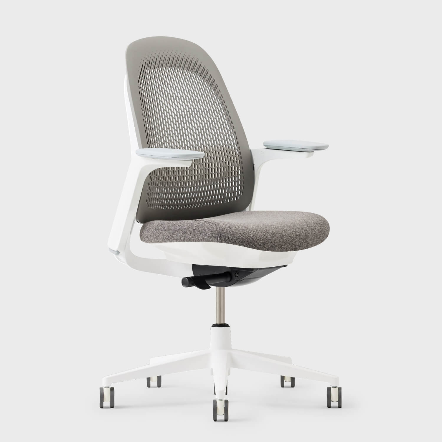 Breck Office Chair featuring ergonomic design, GeoStretch™ back support, and a weight-activated mechanism for comfort.